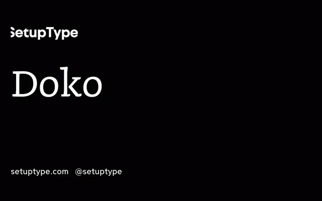 Doko specimen from Setup Type