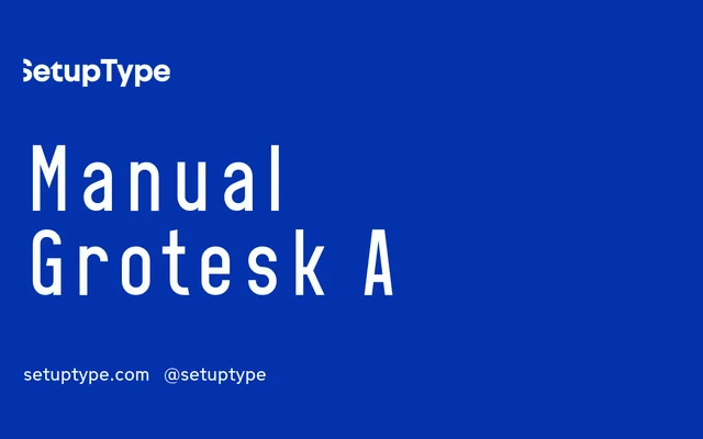 Manual Grotesk A specimen from Setup Type