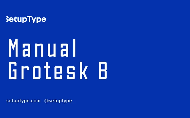 Manual Grotesk B specimen from Setup Type