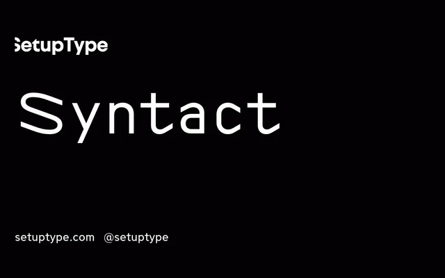 Syntact specimen from Setup Type