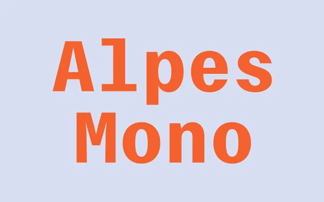 Alpes Mono specimen from Sharp Type