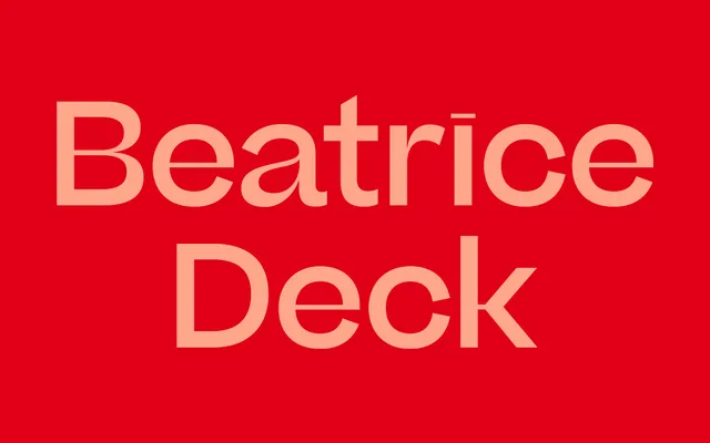 Beatrice Deck specimen from Sharp Type
