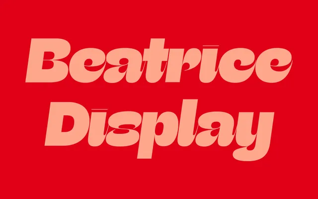 Beatrice Display specimen from Sharp Type