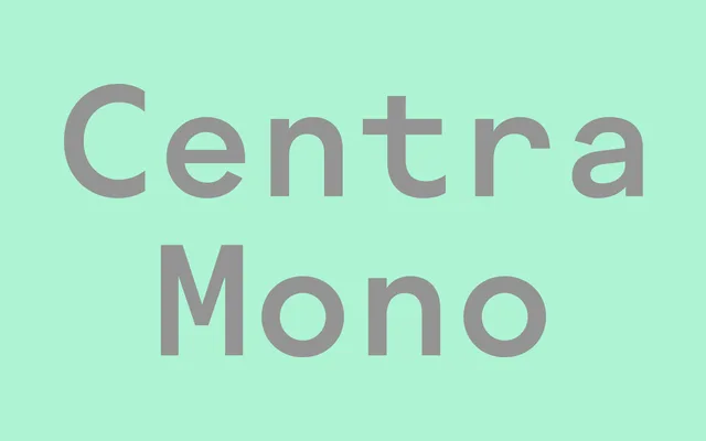 Centra Mono specimen from Sharp Type