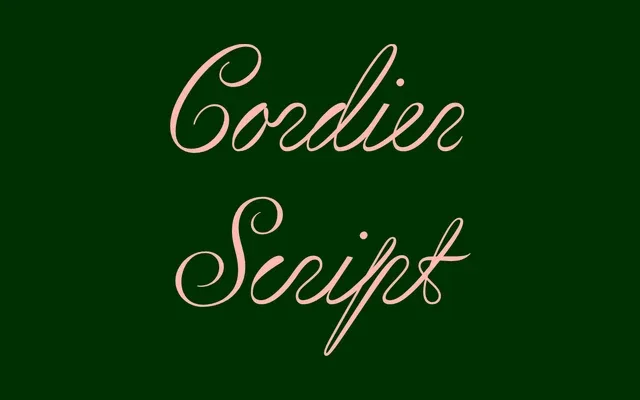 Cordier Script specimen from Sharp Type