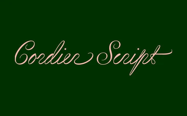 Cordier Script specimen from Sharp Type