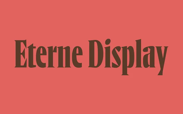 Eterne Display specimen from Sharp Type