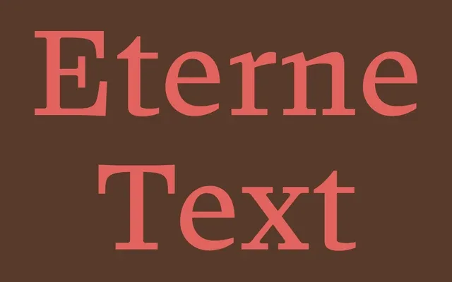 Eterne Text specimen from Sharp Type