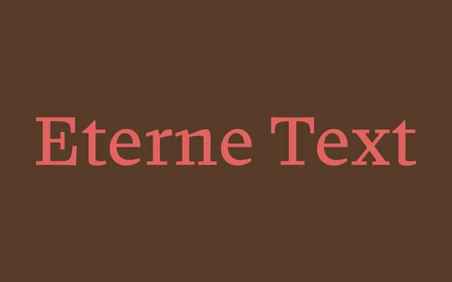 Eterne Text specimen from Sharp Type