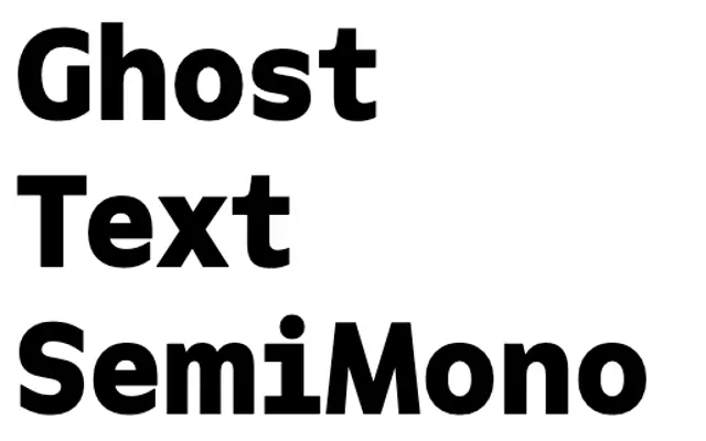 Ghost Text SemiMono specimen from Sharp Type