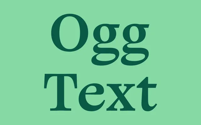 Ogg Text specimen from Sharp Type