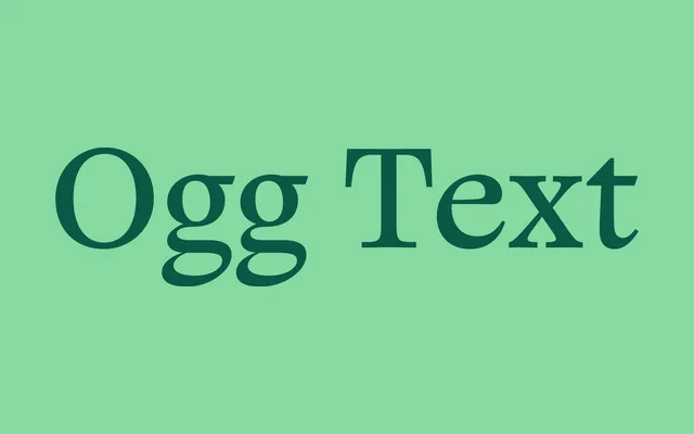 Ogg Text specimen from Sharp Type
