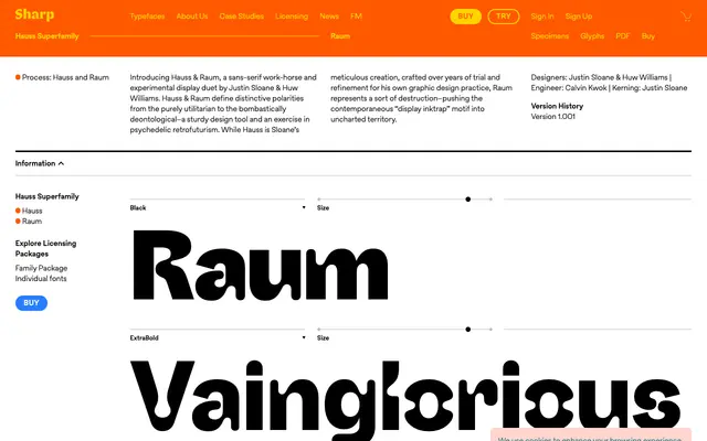 Raum specimen from Sharp Type