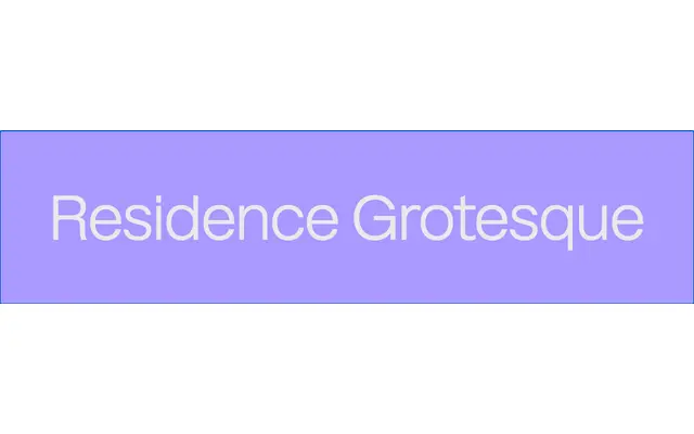 Residence Grotesque specimen from Sharp Type
