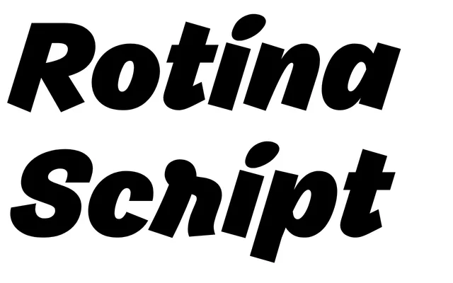 Rotina Script specimen from Sharp Type
