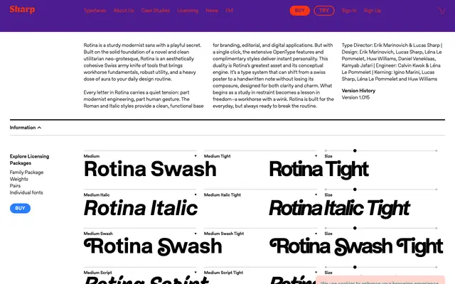 Rotina Swash specimen from Sharp Type