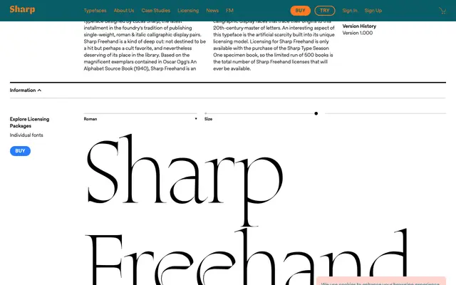 Sharp Freehand specimen from Sharp Type