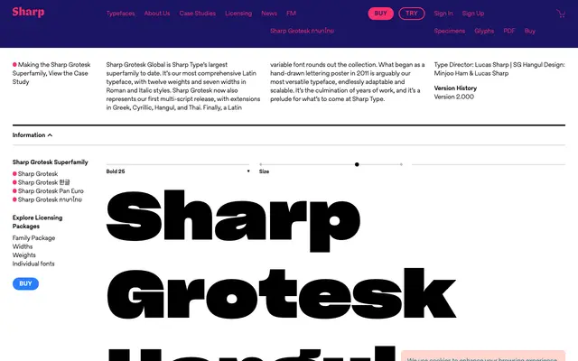 Sharp Grotesk Hangul specimen from Sharp Type