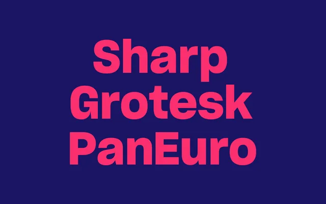 Sharp Grotesk Pan Euro specimen from Sharp Type