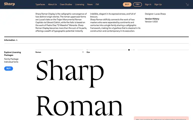 Sharp Roman specimen from Sharp Type