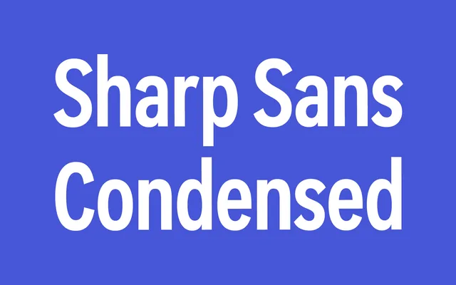 Sharp Sans Condensed specimen from Sharp Type