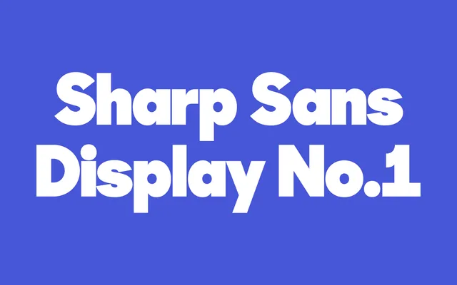 Sharp Sans Display No.1 specimen from Sharp Type