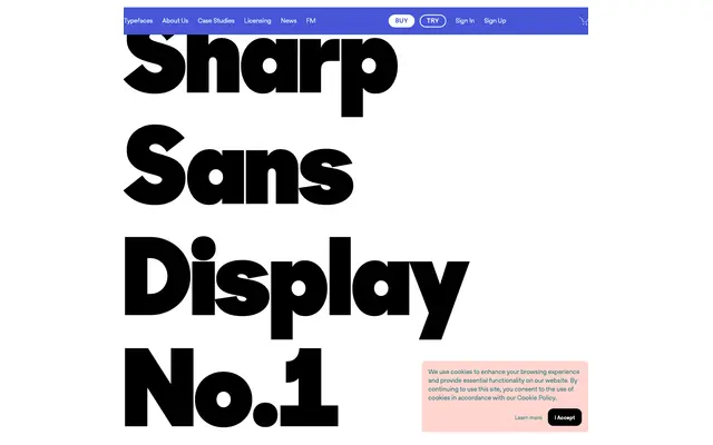 Sharp Sans Display No.1 specimen from Sharp Type