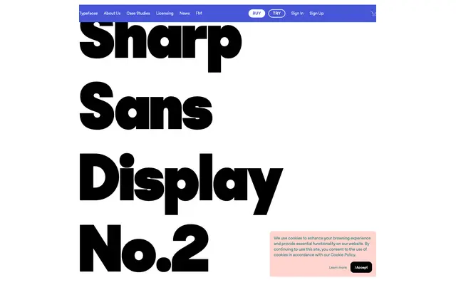 Sharp Sans Display No.2 specimen from Sharp Type