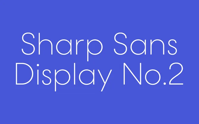 Sharp Sans Display No.2 specimen from Sharp Type
