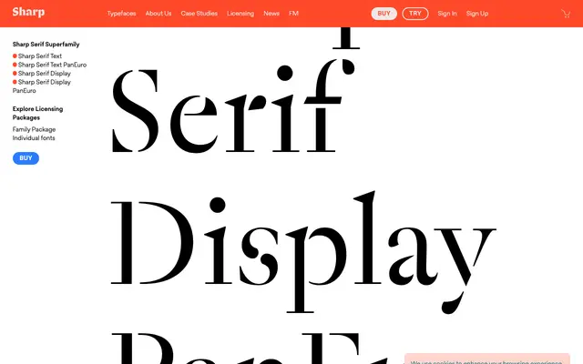 Sharp Serif Display PanEuro specimen from Sharp Type