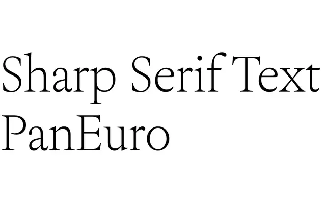 Sharp Serif Text PanEuro specimen from Sharp Type