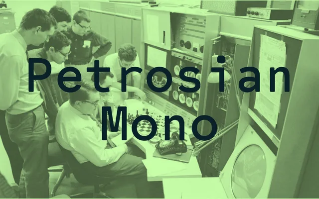 Petrosian Mono specimen from Show Me Fonts