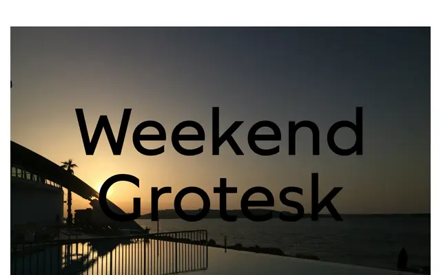 Weekend Grotesk specimen from Show Me Fonts