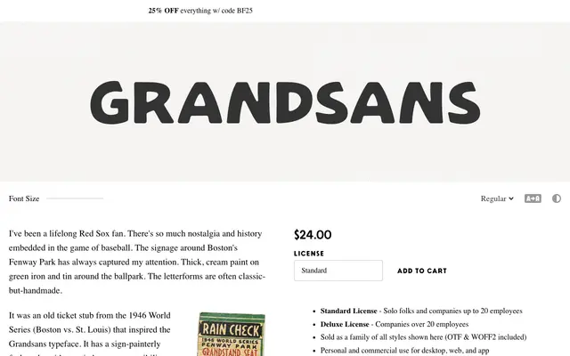 Grandsans specimen from Simple Bits