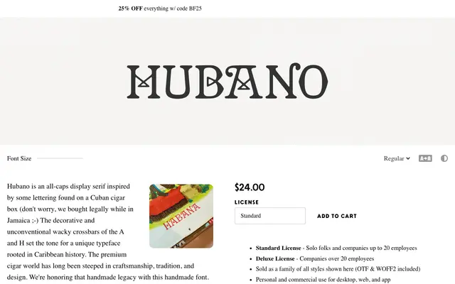 Hubano specimen from Simple Bits