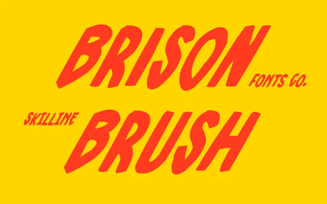 Brison Brush specimen from Skilline Fonts Co.
