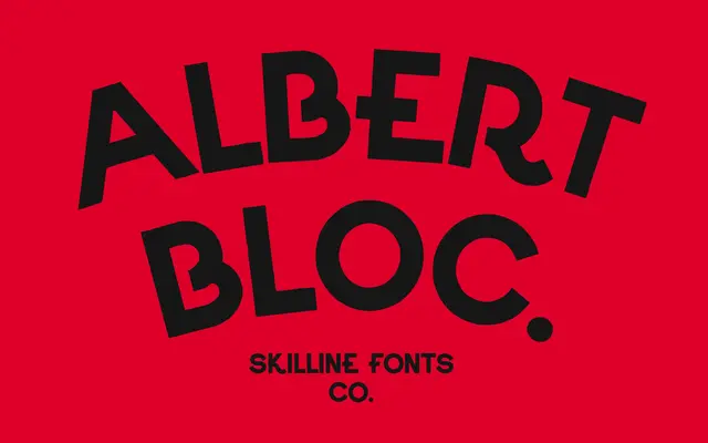 SFC Albert Bloc specimen from Skilline Fonts Co.