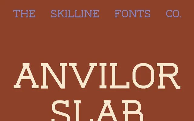 SFC Anvilor Slab specimen from Skilline Fonts Co.