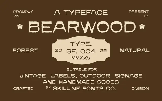 SFC Bearwood specimen from Skilline Fonts Co.
