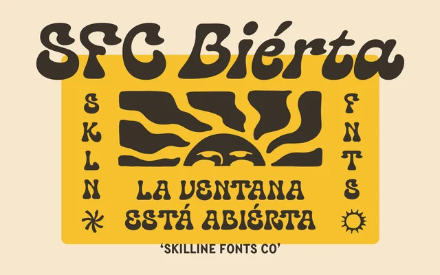 SFC Bierta specimen from Skilline Fonts Co.