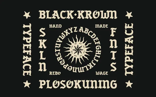 SFC Black Krown specimen from Skilline Fonts Co.
