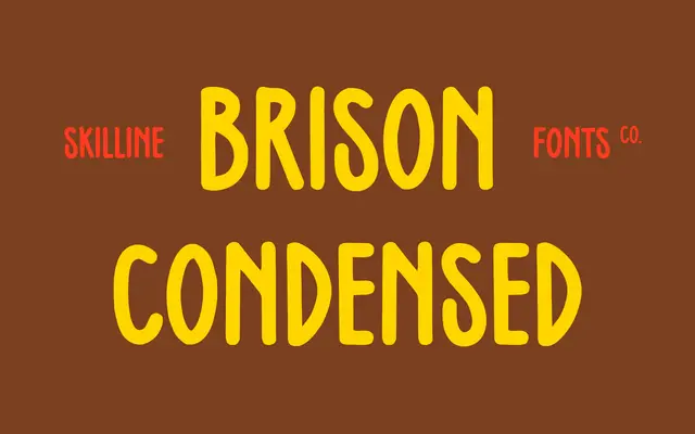 SFC Brison Condensed specimen from Skilline Fonts Co.