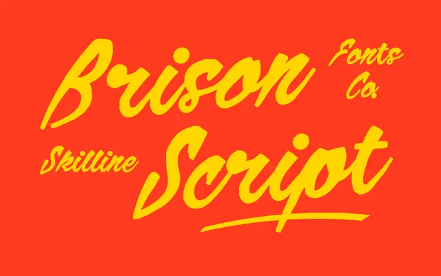 SFC Brison Script specimen from Skilline Fonts Co.
