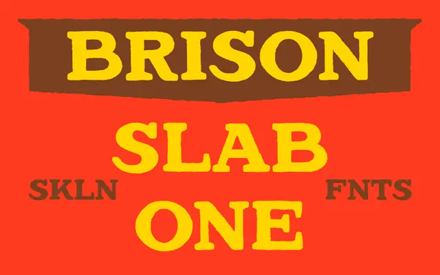 SFC Brison Slab One specimen from Skilline Fonts Co.