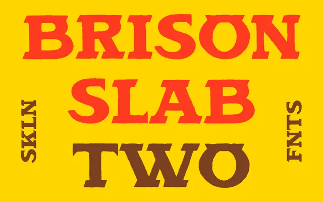 SFC Brison Slab Two specimen from Skilline Fonts Co.
