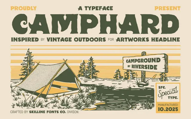 SFC Camphard specimen from Skilline Fonts Co.
