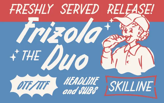 SFC Frizola specimen from Skilline Fonts Co.
