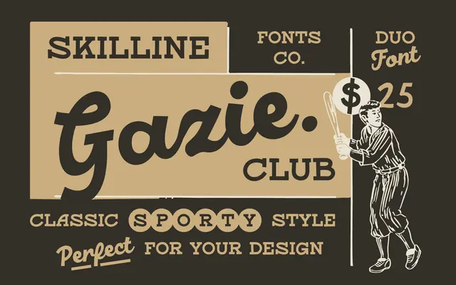 SFC Gazie specimen from Skilline Fonts Co.