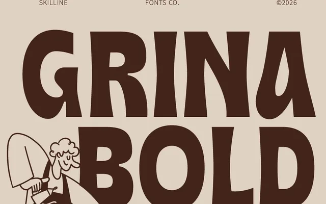SFC Grina specimen from Skilline Fonts Co.