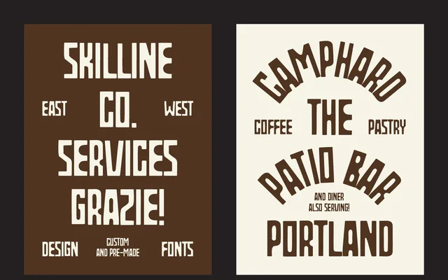 SFC Las Parta specimen from Skilline Fonts Co.
